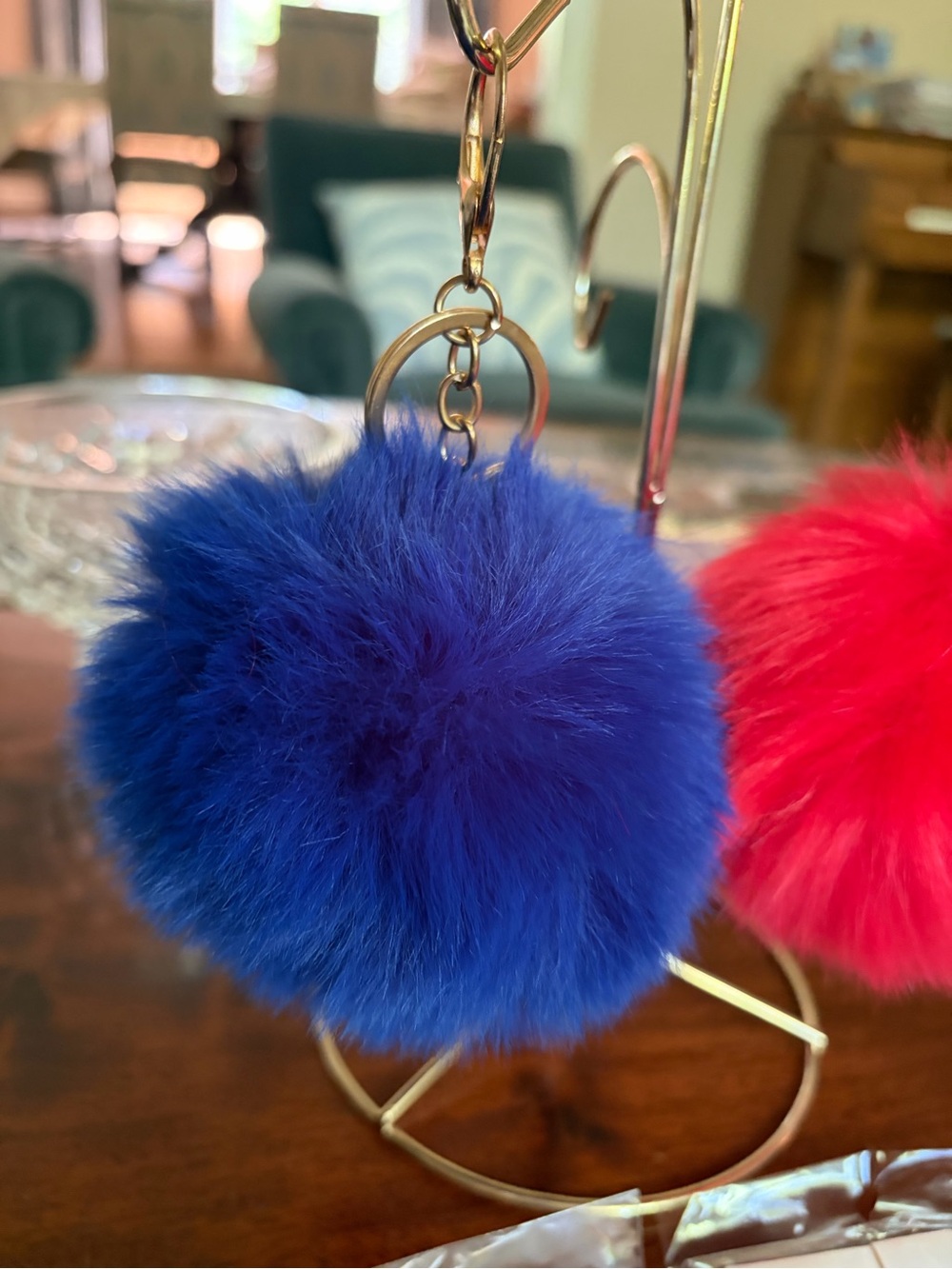 New Choose One Keychain/Bag Charm Mirror, Sneaker or large Pom Pom - Picture 4 of 9